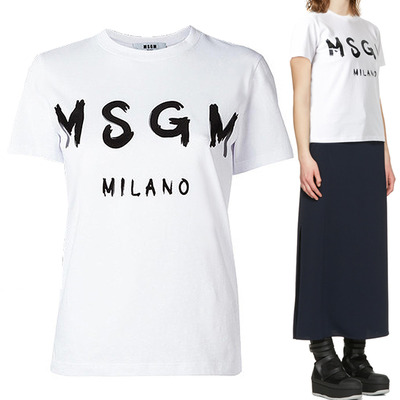17SS MSGM 로고 티셔츠(화이트)